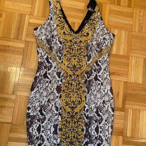 Guess Black Gold and White Dress